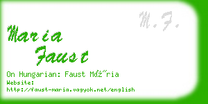 maria faust business card